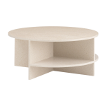 Table basse ronde en terrazzo taupe 85x36, 5cm halves - muuto