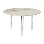 Table basse ronde en travertin et acier chrom� 70x38cm ioi - gubi