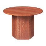 Table basse ronde en travertin rouge br�l� 60cm epic - gubi