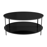 Table basse ronde en verre et acier 90 cm fumi - aytm