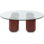 Table basse ronde en verre et bois rouge 100x31, 5cm - fest amsterdam