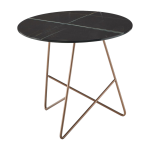 Table basse ronde en verre marbr� sahara noir et base rame 50 x 44 cm ermione - meme design
