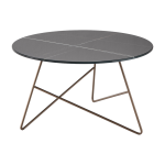 Table basse ronde en verre marbr� sahara noir et base rame 65 x 35 cm ermione - meme design