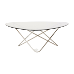 Table basse structure inox et verre fum� ao - airborne