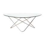 Table basse structure inox et verre transparent ao - airborne