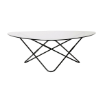 Table basse structure noire et verre fum� ao - airborne