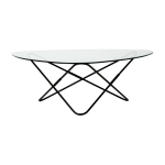 Table basse structure noire et verre transparent ao - airborne