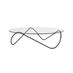 Table basse en verre et acier noir 110 x 33 cm kaeko - objekto