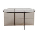 Table basse en verre fum� 60x80x40cm linea - zuiver