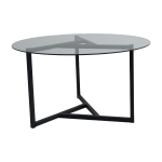 Table basse en verre et pied en acier 75x42cm temperli - home design