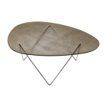 Table basse en verre structur� bronze et acier chrom� 106cm pedrera - gubi
