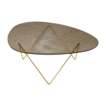 Table basse en verre structur� bronze et laiton 106cm pedrera - gubi