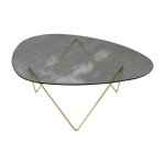 Table basse en verre structur� fum� et laiton 106cm pedrera - gubi