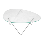 Table basse en verre structur� transparent et acier chrom� 106cm pedrera - gubi