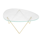 Table basse en verre structur� transparent et laiton 106cm pedrera - gubi