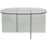 Table basse en verre transparent 60x80x40cm linea - zuiver
