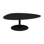 Table basse xl noir mat 80 cm galet - mati�re grise