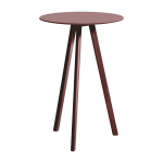 Table bistrot haute ronde en bois de ch�ne laqu� et linol�um bordeaux 70x105cm cph 20 2. 0 - hay