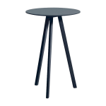Table bistrot haute ronde en ch�ne bleu fonc� et linol�um bleu fum� 70x105cm cph 20 2. 0 - hay