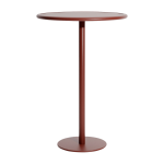 Table de bistrot de jardin ronde en aluminium rouge brun 105cm week end - petite friture