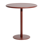 Table de bistrot de jardin ronde en aluminium rouge brun 75cm week end - petite friture