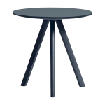 Table bistrot ronde en bois de ch�ne laqu� bleu fonc� et linol�um bleu fum� 50x49cm cph 20 2. 0 - hay ...