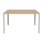 Table en ch�ne massif huil� et acier laqu� gris 130 x 130 cm link - bolia