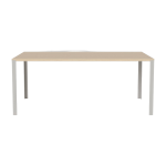 Table en ch�ne massif huil� pigment� blanc et acier laqu� gris 90 x 180 cm link - bolia