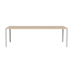 Table en ch�ne massif huil� pigment� blanc et acier laqu� gris 90 x 240 cm link - bolia