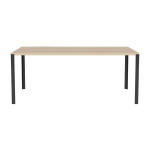 Table en ch�ne massif huil� pigment� blanc et acier laqu� noir 90 x 180 cm link - bolia