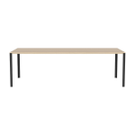 Table en ch�ne massif huil� pigment� blanc et acier laqu� noir 90 x 240 cm link - bolia