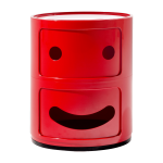 Table de chevet 2 tiroirs rouge componibili smile - kartell