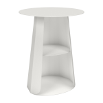 Table de chevet en acier blanche 39 cm ankara - mati�re grise