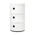 Table de chevet blanche 3 tiroirs componibili - kartell