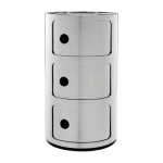 Table de chevet chrom� 3 tiroirs componibili - kartell