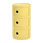 Table de chevet jaune 3 tiroirs componibili bio - kartell