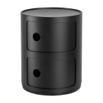 Table de chevet noire mat 2 tiroirs componibili recycled - kartell