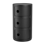 Table de chevet noire mat 3 tiroirs componibili recycled - kartell