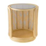 Table de chevet en rotin 50cm tambourin - orchid edition