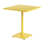 Table d'ext�rieure carr� en acier thermolaqu� jaune soleil 70x70cm moka - tiptoe