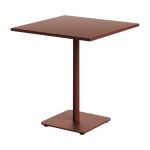 Table d'ext�rieure carr� en acier thermolaqu� rouge brique 70x70cm moka - tiptoe