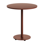 Table d'ext�rieure ronde en acier thermolaqu� rouge brique 70 cm moka - tiptoe