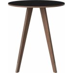 Table haute ronde en stratifi� fenix noir et noyer massif huil� 90 cm new mood - bolia