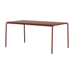 Table de jardin en acier thermolaqu� rouge brique 6 places 160x90cm panorama - tiptoe