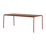 Table de jardin en acier thermolaqu� rouge brique 8 places 190x90cm panorama - tiptoe