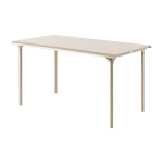 Table de jardin rectangulaire en acier inoxydable beige gris 140x80cm patio - tolix