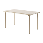 Table de jardin rectangulaire en acier inoxydable beige gris 160x100cm patio - tolix