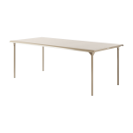 Table de jardin rectangulaire en acier inoxydable beige gris 200x100cm patio - tolix