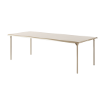 Table de jardin rectangulaire en acier inoxydable beige gris 240x100cm patio - tolix
