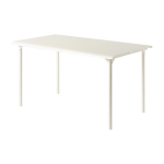 Table de jardin rectangulaire en acier inoxydable blanc perl� 160x100cm patio - tolix
